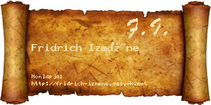 Fridrich Izméne névjegykártya